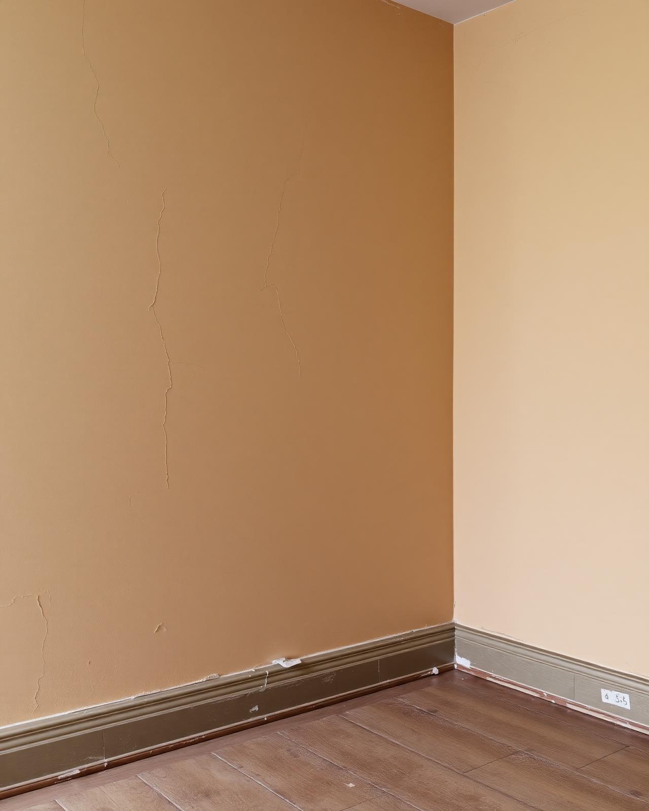 Same room before repainting, showing wear and dated colour